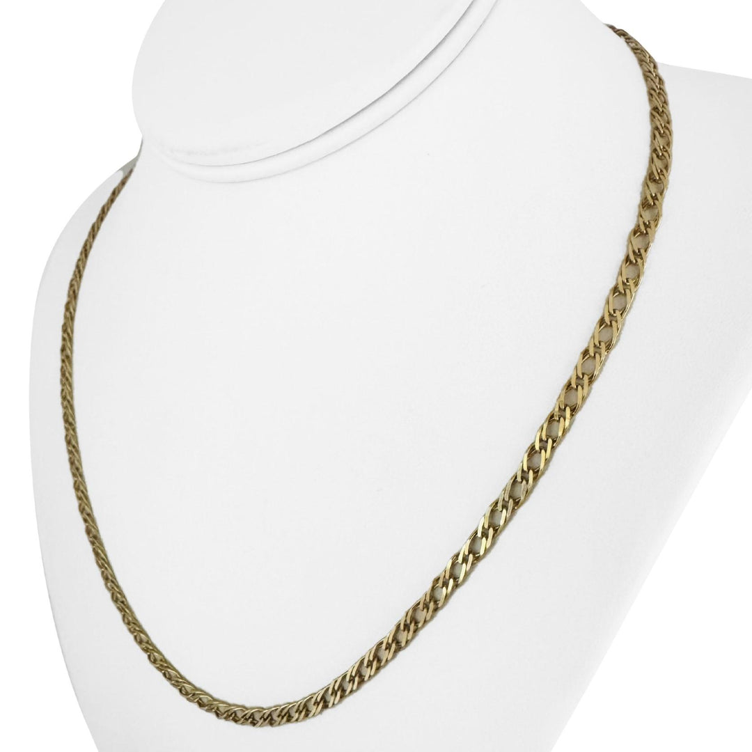 14k Yellow Gold 9g Semi Solid 3.5mm Fancy Curb Link Chain Necklace Italy 20"