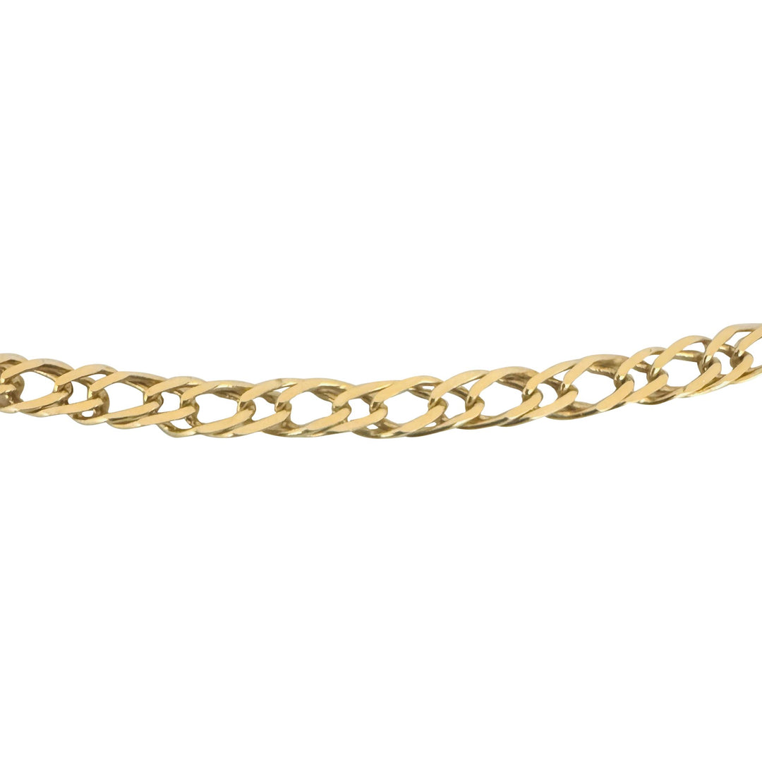 14k Yellow Gold 9g Semi Solid 3.5mm Fancy Curb Link Chain Necklace Italy 20"