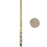14k Yellow Gold 9g Semi Solid 3.5mm Fancy Curb Link Chain Necklace Italy 20"