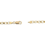 14k Yellow Gold 9g Semi Solid 3.5mm Fancy Curb Link Chain Necklace Italy 20"