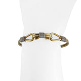 14k Yellow and White Gold 19g Solid Heavy Knot Bangle Bracelet 6.75"