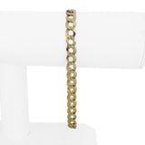 14k Yellow Gold 9.8g Solid Flat Diamond Cut Curb Link Bracelet 8.75"