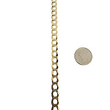 14k Yellow Gold 9.8g Solid Flat Diamond Cut Curb Link Bracelet 8.75"