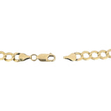 14k Yellow Gold 9.8g Solid Flat Diamond Cut Curb Link Bracelet 8.75"