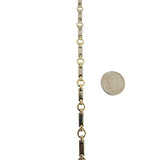 14k Yellow and White Gold 8.6g Ladies Bar and Circle Link Bracelet 7.25"