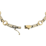 14k Yellow and White Gold 8.6g Ladies Bar and Circle Link Bracelet 7.25"