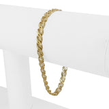 14k Yellow Gold 4.8g Semi Solid 4.5mm Fancy Curb Link Bracelet Italy 7.25"