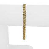 14k Yellow Gold 4.8g Semi Solid 4.5mm Fancy Curb Link Bracelet Italy 7.25"