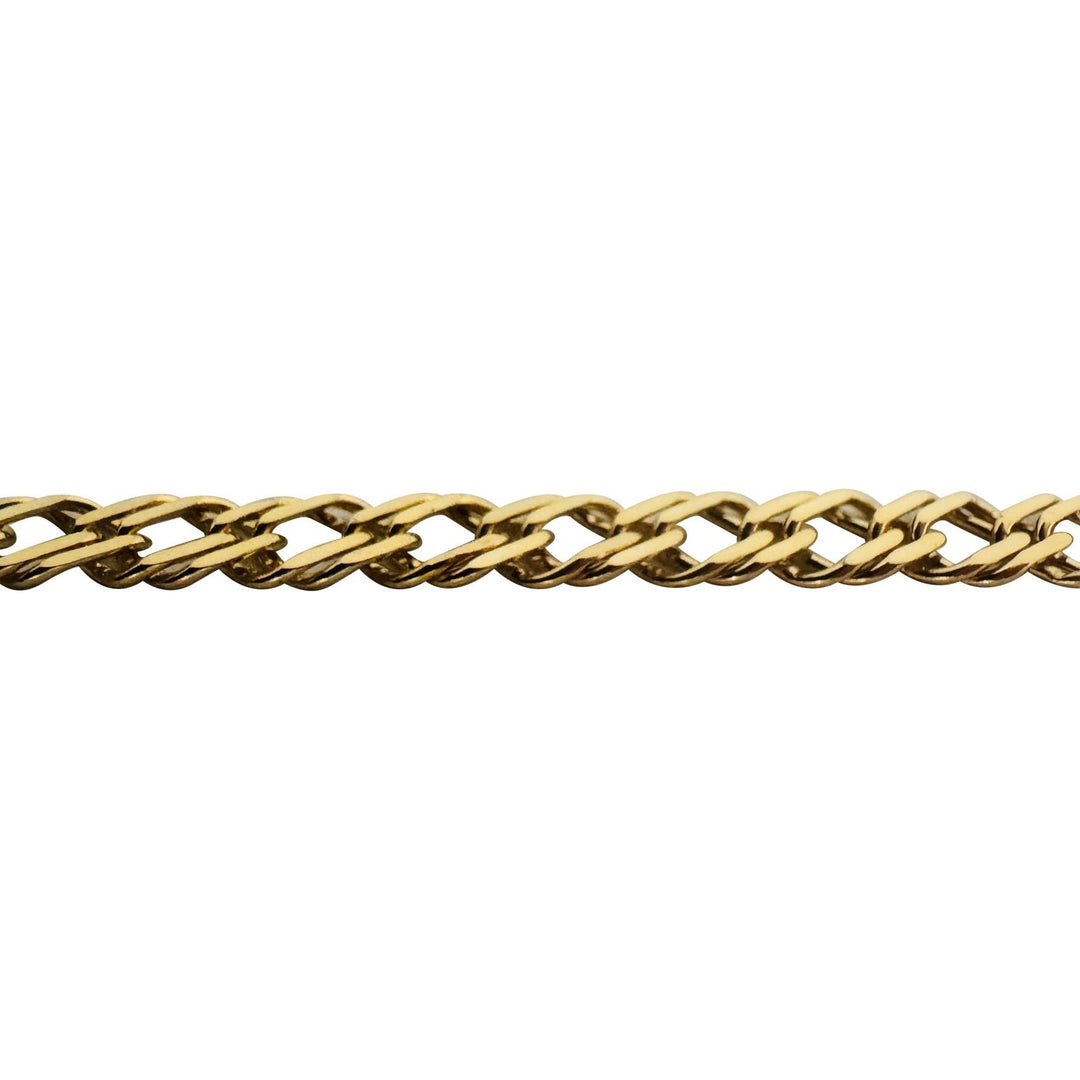 14k Yellow Gold 4.8g Semi Solid 4.5mm Fancy Curb Link Bracelet Italy 7.25"