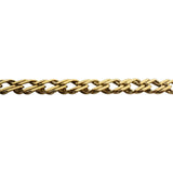 14k Yellow Gold 4.8g Semi Solid 4.5mm Fancy Curb Link Bracelet Italy 7.25"