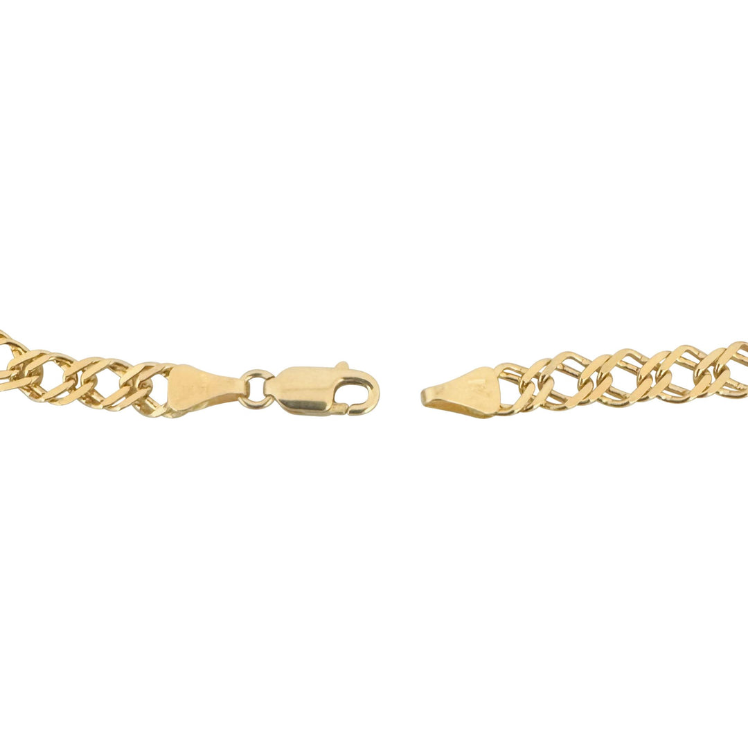 14k Yellow Gold 4.8g Semi Solid 4.5mm Fancy Curb Link Bracelet Italy 7.25"