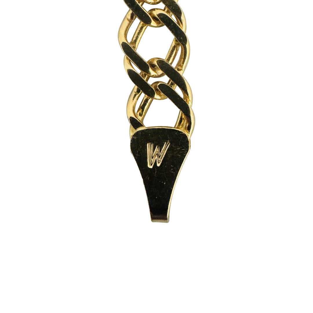 14k Yellow Gold 4.8g Semi Solid 4.5mm Fancy Curb Link Bracelet Italy 7.25"