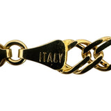 14k Yellow Gold 4.8g Semi Solid 4.5mm Fancy Curb Link Bracelet Italy 7.25"