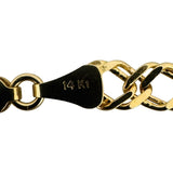 14k Yellow Gold 4.8g Semi Solid 4.5mm Fancy Curb Link Bracelet Italy 7.25"