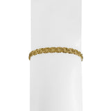 14k Yellow Gold 4.8g Semi Solid 4.5mm Fancy Curb Link Bracelet Italy 7.25"