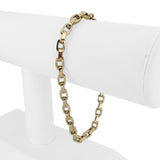 14k Yellow Gold 3.4g Hollow Light 4.5mm Squared Cable Link Bracelet Italy 8"