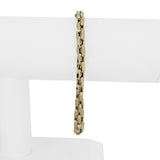 14k Yellow Gold 3.4g Hollow Light 4.5mm Squared Cable Link Bracelet Italy 8"