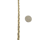 14k Yellow Gold 3.4g Hollow Light 4.5mm Squared Cable Link Bracelet Italy 8"