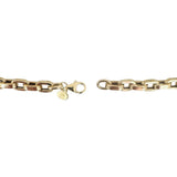 14k Yellow Gold 3.4g Hollow Light 4.5mm Squared Cable Link Bracelet Italy 8"