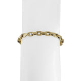 14k Yellow Gold 3.4g Hollow Light 4.5mm Squared Cable Link Bracelet Italy 8"
