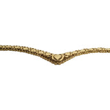 14k Yellow Gold 19.4g Solid Diamond Cut Fancy Link V Drop Necklace 17"