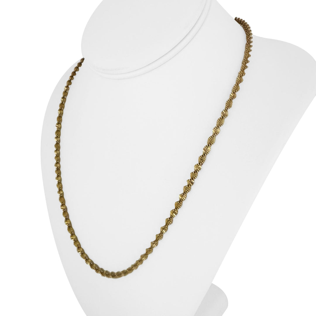 14k Yellow Gold 10.8g Solid Vintage 4mm Twisted Link Chain Necklace Italy 20.5"
