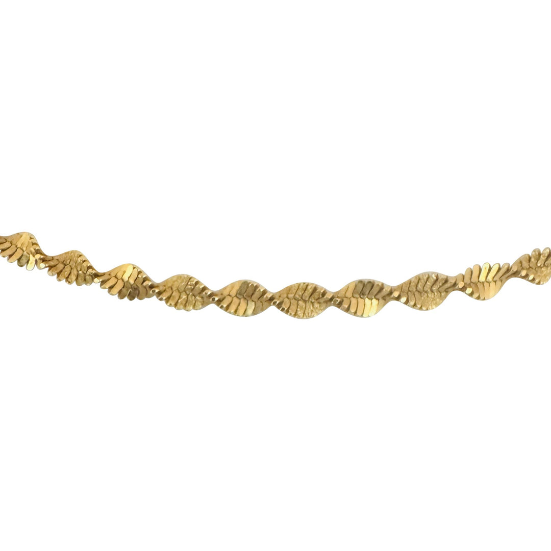 14k Yellow Gold 10.8g Solid Vintage 4mm Twisted Link Chain Necklace Italy 20.5"