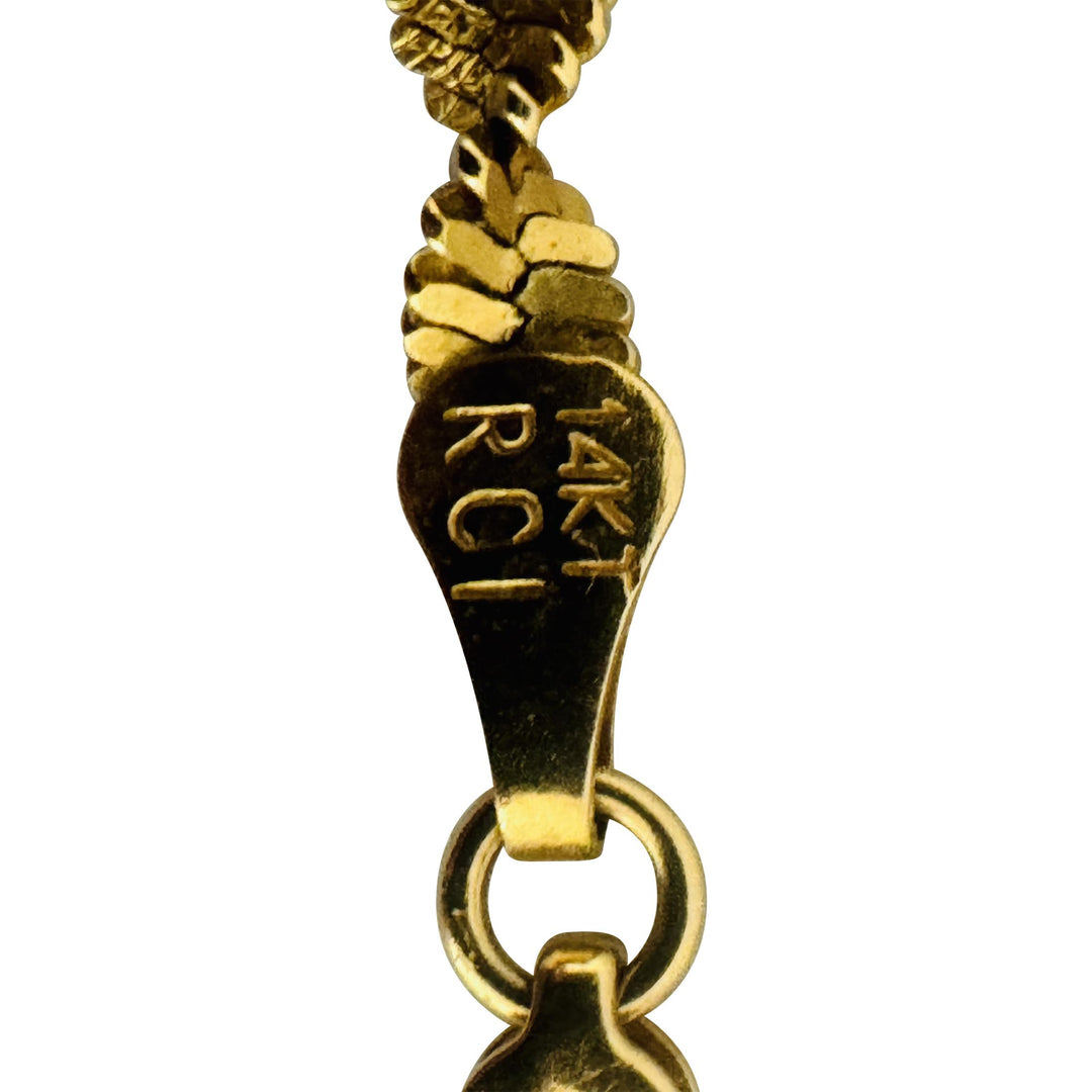 14k Yellow Gold 10.8g Solid Vintage 4mm Twisted Link Chain Necklace Italy 20.5"