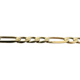 10k Yellow Gold 12.3g Semi Solid 7.5mm Men's Figaro Link Bracelet Turkey 8.5"