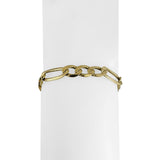10k Yellow Gold 12.3g Semi Solid 7.5mm Men's Figaro Link Bracelet Turkey 8.5"