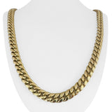 10k Yellow Gold 62g Semi Solid 9.5mm Cuban Link Chain Necklace 26.5"