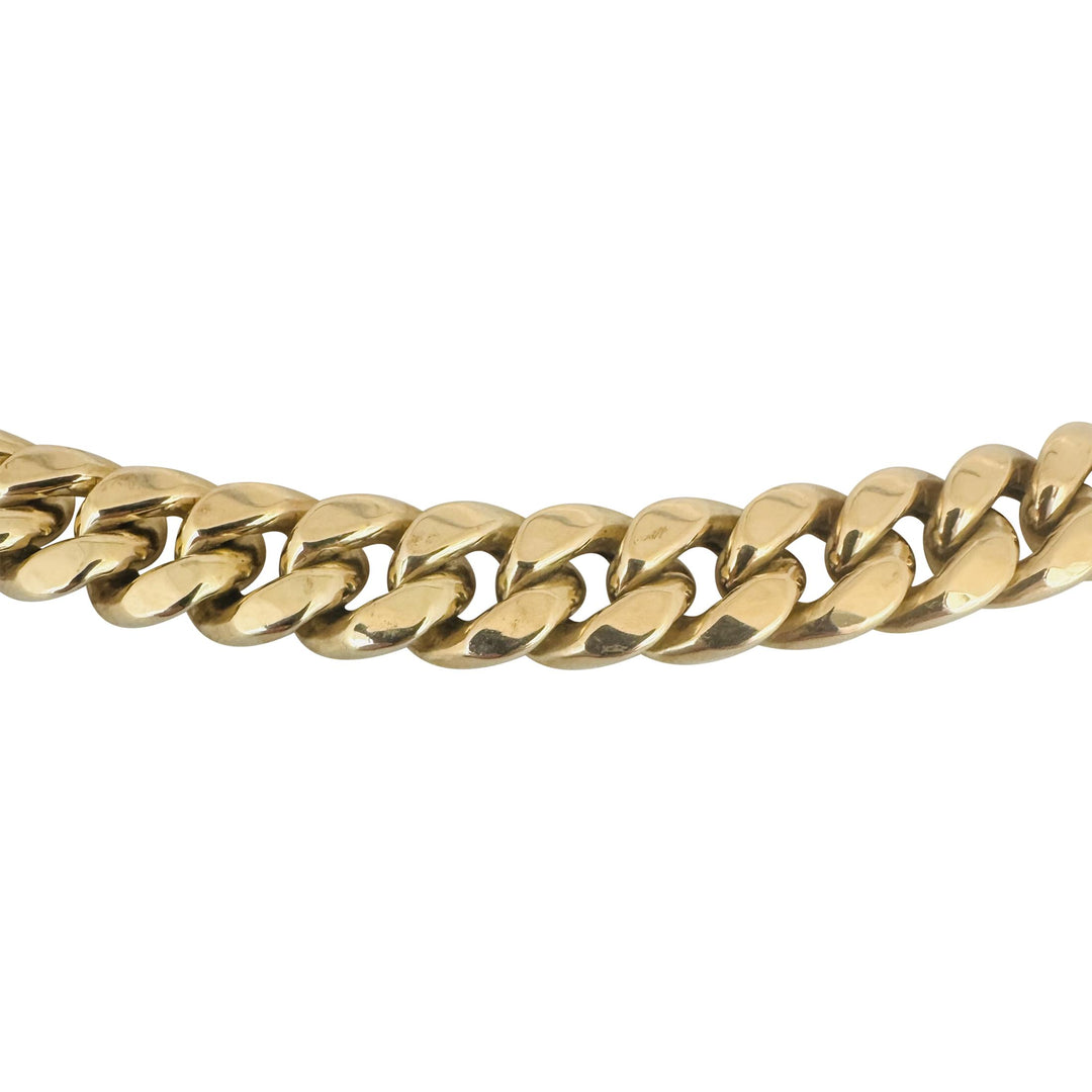 10k Yellow Gold 62g Semi Solid 9.5mm Cuban Link Chain Necklace 26.5"
