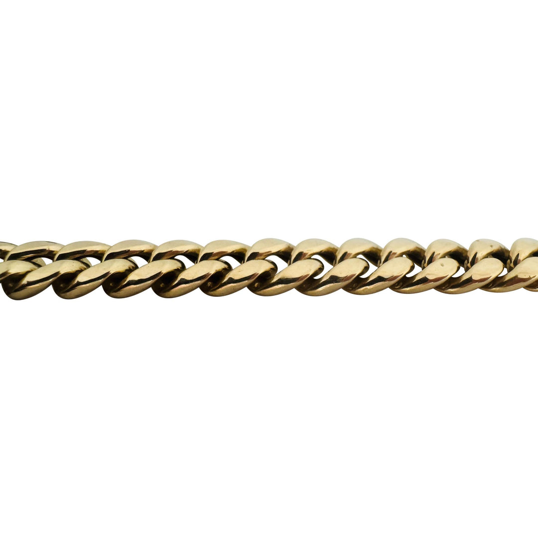 10k Yellow Gold 62g Semi Solid 9.5mm Cuban Link Chain Necklace 26.5"