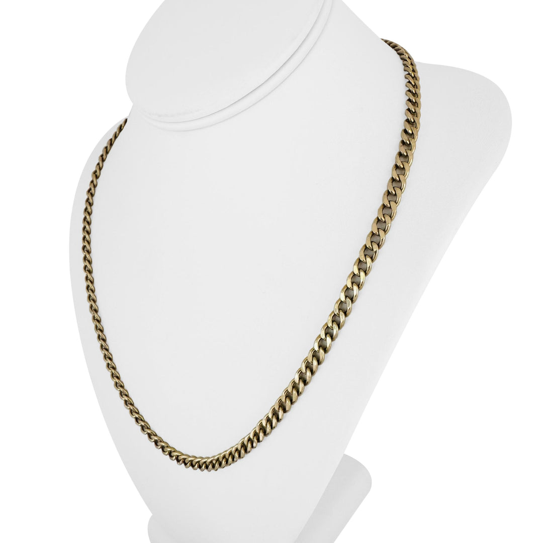 10k Yellow Gold 12.2g Hollow Light 5mm Curb Link Chain Necklace Italy 21.5"