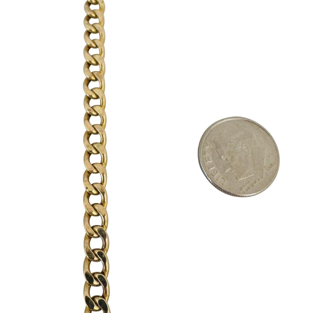 10k Yellow Gold 12.2g Hollow Light 5mm Curb Link Chain Necklace Italy 21.5"