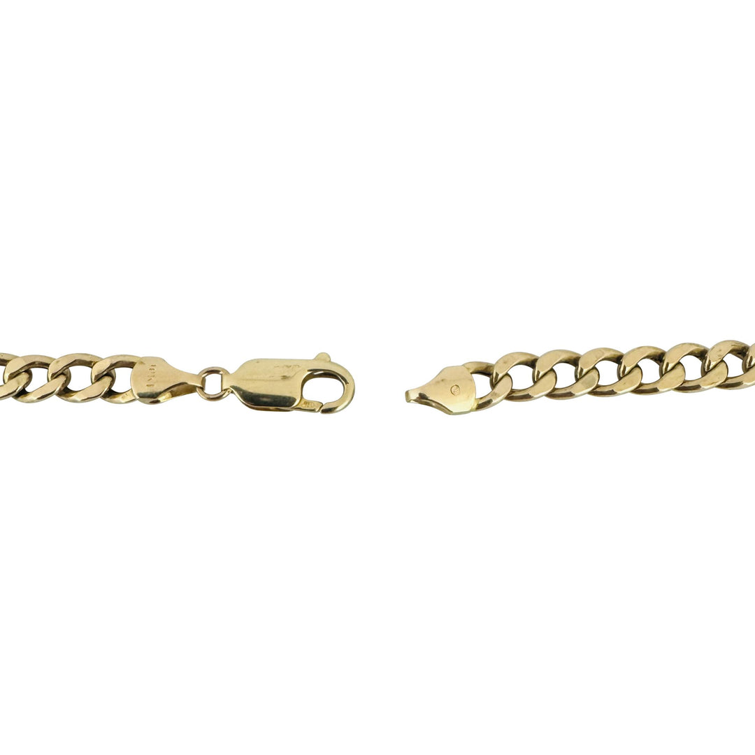 10k Yellow Gold 12.2g Hollow Light 5mm Curb Link Chain Necklace Italy 21.5"