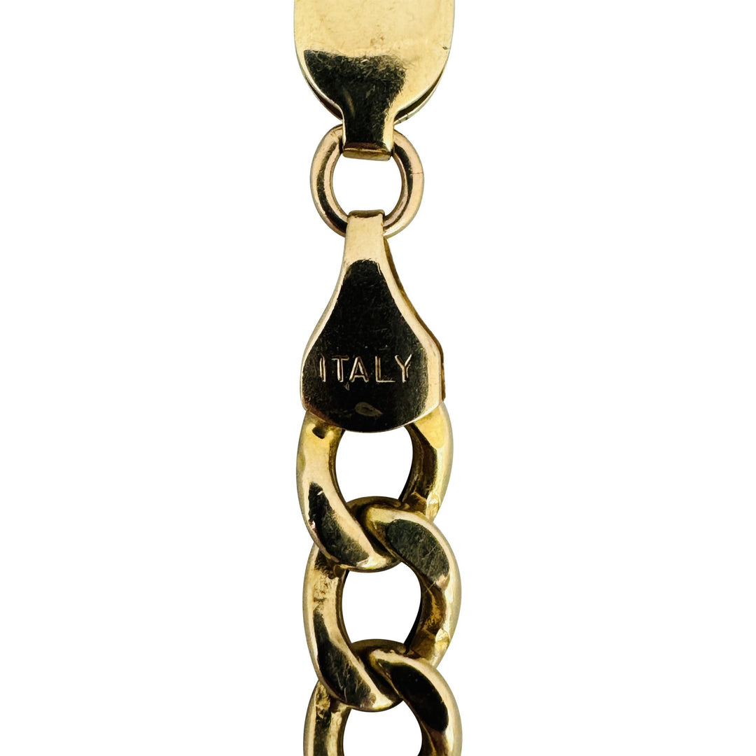 10k Yellow Gold 12.2g Hollow Light 5mm Curb Link Chain Necklace Italy 21.5"
