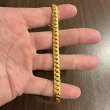 24k Pure Yellow Gold 39.6g Solid Very Heavy 7mm Cuban Link Bracelet 7.5"