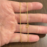 24k Pure Yellow Gold 3.7g Solid Very Thin 1.5mm Cable Link Chain Necklace 16"