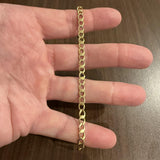 18k Yellow Gold 11.8g Vintage Solid 5mm Fancy Curb Link Bracelet Italy 7.5"