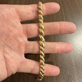 14k Yellow Gold 12.4g Faceted Graduated San Marco Link Bracelet Peru 7"