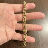 14k Yellow Gold 25g Vintage Thick 8mm Fancy Link Bracelet 7.5"