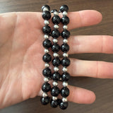 Tiffany & Co. Sterling Silver and Black Onyx Bead Necklace 31"