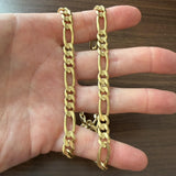 14k Yellow Gold 67.8g Solid Heavy 8mm Figaro Link Chain Necklace Italy 25"