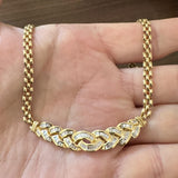 18k Yellow Gold and 1cttw Baguette Diamond 29g Panther Link Necklace 15"