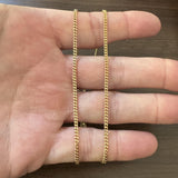 18k Yellow Gold 10.3g Solid Thin 2mm Curb Link Chain Necklace 22"