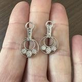 18k White Gold and 1cttw Diamond Fancy Drop Dangle Earrings 1"