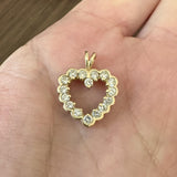 14k Yellow Gold and 1cttw Diamond Heart Pendant