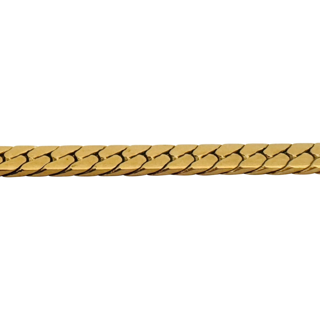 18k Yellow Gold 25.7g Solid Thick 4.5mm Herringbone Link Necklace Italy 15.5"