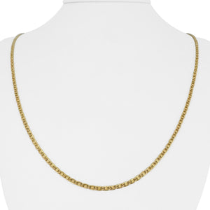 18k Yellow Gold 8.6g Solid Vintage 2.2mm Mariner Link Chain Necklace Italy 23"